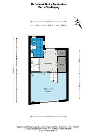 Floor plan - Kerkstraat 46A, 1017 GM Amsterdam 